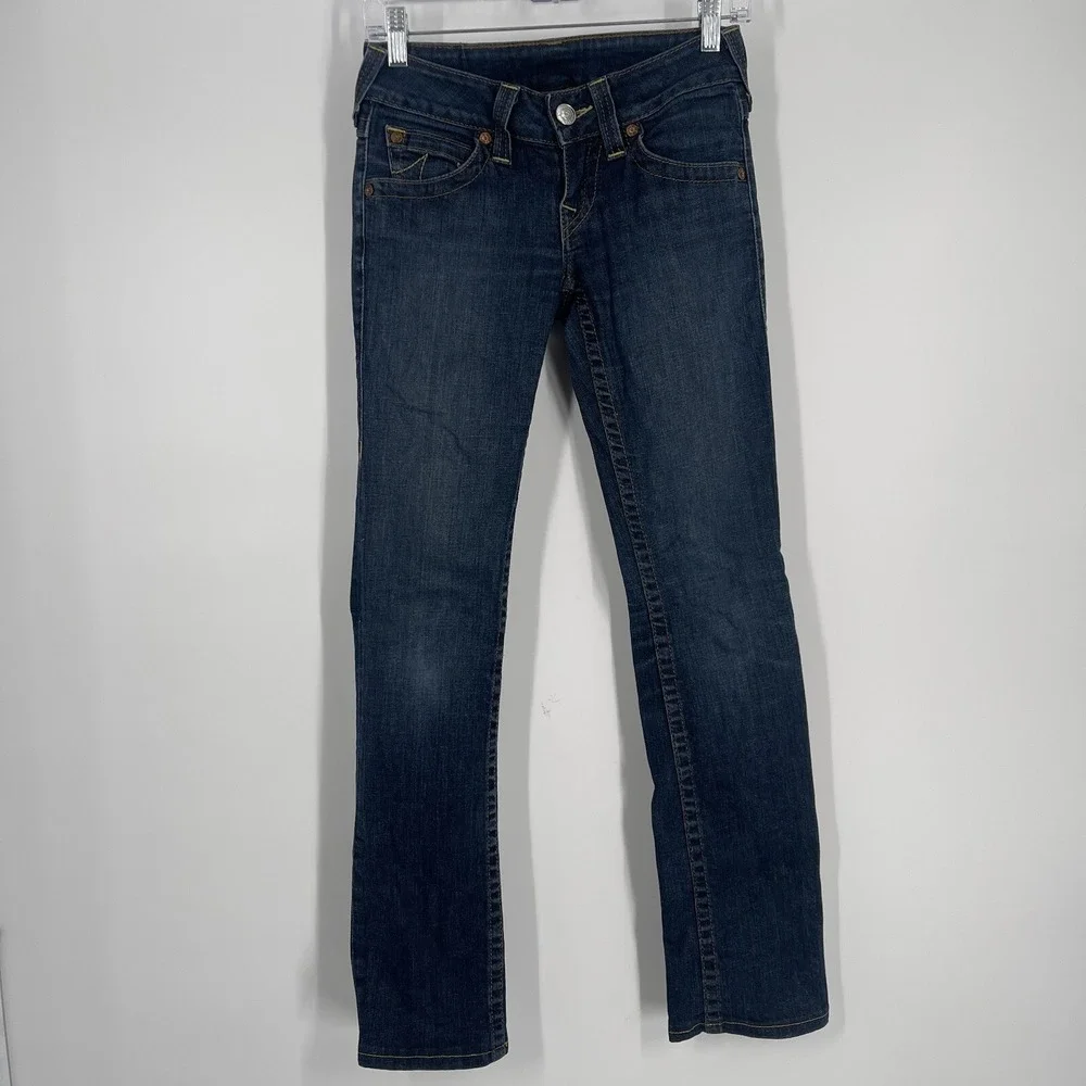 True Religion World Tour Jeans Mens 26 Blue Section Skinny Seat Made in USA Flaw